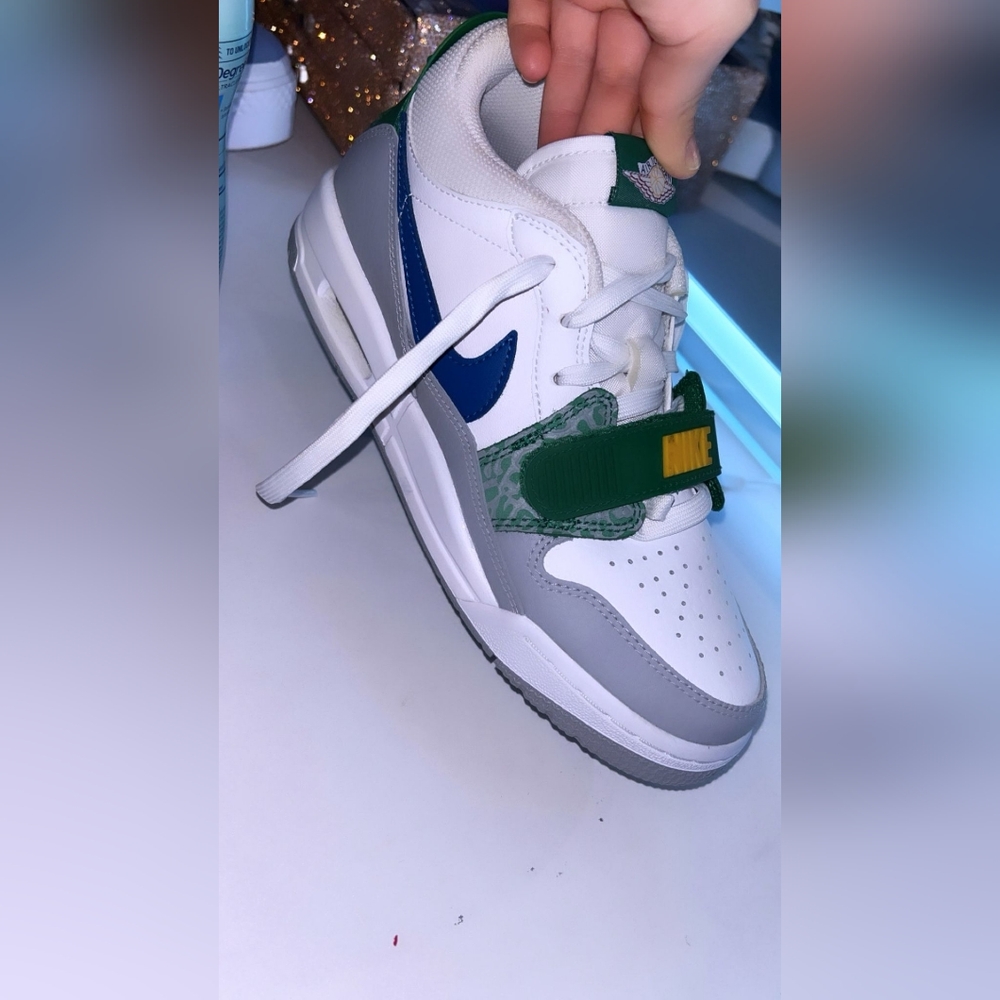Nike White, Blue, and Green Sneakers